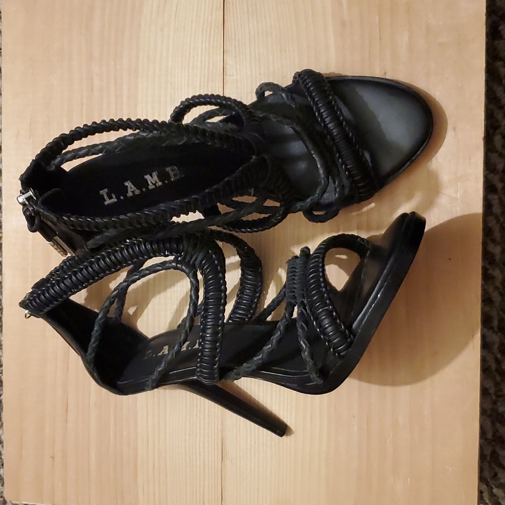 L.A.M.B leather heels